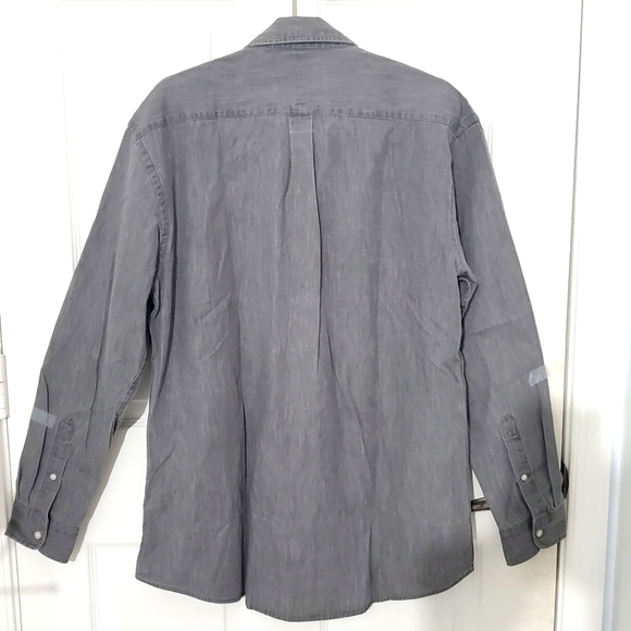 Ralph Lauren gray Denim Shirt Slim fit button down long sleeves XL NWT - Picture 2 of 6